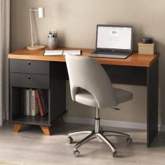 Escrivaninha Mesa Escritório Retrô com 2 Gavetas Sky para Home Office 