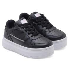 Tênis Jogger Feminino Tratorado Cadarço Leve Conforto Macio-Feminino