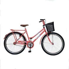Bicicleta Aro 26 Rolamentada Urbana Retro C/ Cestinha Rodas Aluminio A