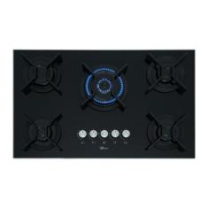 Cooktop a Gás Fischer Infinity 5 Bocas em Vidro Temperado com Tripla Chama e Trempe Ferro Fundido Preto Bivolt