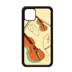 Capa de violino com estampa de instrumentos musicais para iPhone 12 Pro Max para Apple Mini Mobile Case