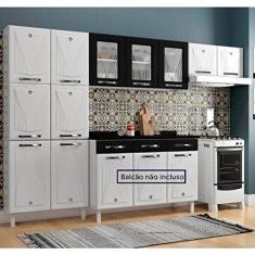 Cozinha Compacta 3 Peças 11 Portas Star New Telasul Branco/preto
