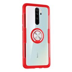 SORAKA Capa transparente para Xiaomi Redmi Note 8 Pro com suporte para anel,capa de PC rígida transparente Capa Redmi Note 8 Pro com placa de metal para suporte magnético de telefone para carro