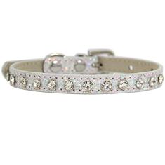 Aosora Coleira de gato com strass para gatos, acessórios para coleiras de animais de estimação, ajustável, ideal para meninas, gatos, machos (branco)
