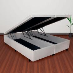 Cama Baú Queen 158cm X198cm Madeira em Eucalipto Areia