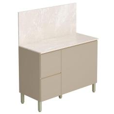 Balcão para Cozinha Art Vanilla com Tampo Painel 120cm Travertino – Kits Paraná 
