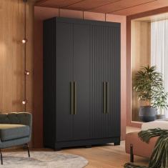 Guarda Roupa Dakota 4 Portas Preto - Olivar Móveis