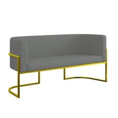 Sofá 2 Lugares Veludo Moderno Base Metal Gold  Balaqui - Balaqui Decor