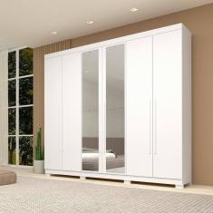 Guarda-Roupa Casal Itália 6 Portas Com Espelho Linhamobília
