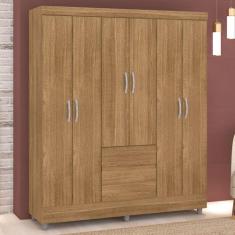 Guarda-Roupa Casal San Diego 6 Portas 2 Gavetas Nature - Panorama Móve