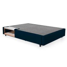 Base para Cama Box Casal Guldi com Guarda Objetos Azul