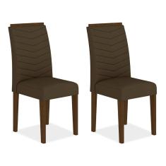 Conjunto 2 Cadeiras Lisboa Imbuia/ Marrom - Móveis Arapongas
