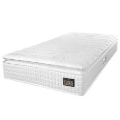 Colchão Solteiro Espuma D45 Lazio Pillow Top 88x188x24cm Branco Hellen