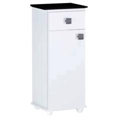 Balcão Multiuso para Bebedouro Ayla Branco Tampo Preto - Pallazio