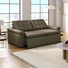 Sofá Cama Retrátil e Reclinável 4 Lugares 240cm Veludo com Molas Palme