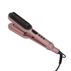 Prancha Modeladora GA.MA Italy 2 em 1 Waver & Brush Keration 220°C com Cabo Giratório Rose/Preto - Bivolt