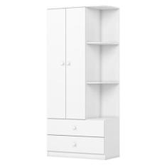 Guarda Roupa Infantil 2 Portas 2 Gavetas Labirinto Branco - Henn