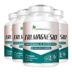 4 Tri Magnésio  Quelato + Taurato + Malato De Magnésio 60cps - Flora N