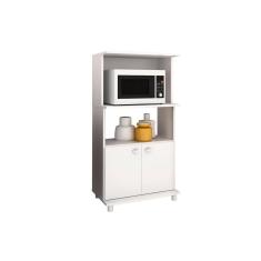 Balcão Multiuso Cozinha BL-3301 c/ 2 Portas e 2 Nichos 60cm Branco - Tecno Mobili