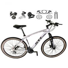 Bicicleta Aro 29 Gti Roma Shimano Altus 24v Freio Disco Hidráulico Garfo Trava - Branco Tam.19