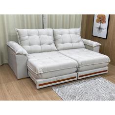 Sofá Retrátil Reclinável 2,50 m Bege 334 Sabiá