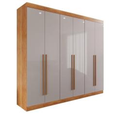 Guarda-roupa Casal 100% Mdf 6 Portas 4 Gavetas Grécia - Mais Móveis Cinamomo/offwhite