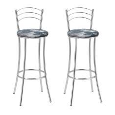 Kit 2 Banquetas Cromadas Bc26-a E510 Cromado/estampado