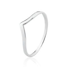 Anel de Prata Chevron Liso - Sal do Mar, 15, Prata