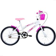 Bicicleta Infantil Aro 20 Tridal Girl MTB com Cestinha e Paralamas (Branco)