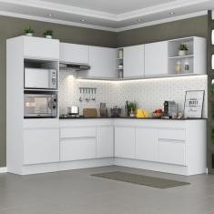 Armário Cozinha Completa de Canto Veneza Multimóveis V2080, Branco