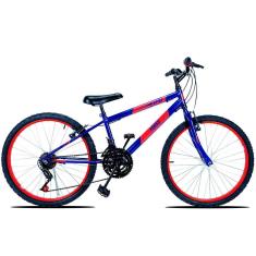 Bicicleta Aro 24 Urbana Forss Spike 18 Marchas Azul-Masculino