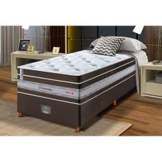 Conjunto Cama Box Solteiro de Molas Ensacadas Cama inBox Select Euro Soft 88x188x71 Café
