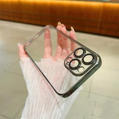 Capa de telefone galvanizada com glitter para iphone 11 15 12 13 14 pro max capa protetora transparente transparente, 06, para iphone 15 pro