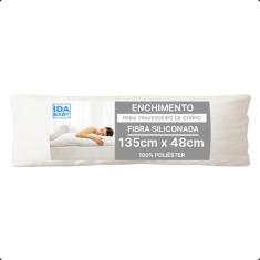 Travesseiro Big De Corpo Gigante 100% Fibra Siliconada Antialérgico Super Macio 48cm X 1,35m (Branco)