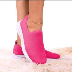 Tênis Meia Básico Casual Feminino Calce Facil - Anabe Calçados, Pink, 