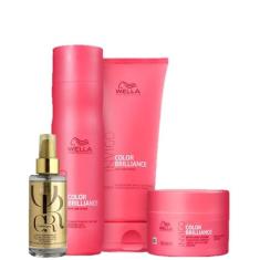 Kit Wella Professionals Invigo Color Brilliance Trio Home Care e Oil Reflections 100ml (4 Produtos)