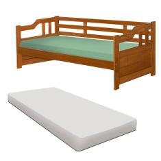Cama De Babá Madeira Maciça Com Colchão Solteiro Castanho Amsterdã Shop JM