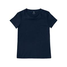 Blusa Básica Manga Curta Feminina-Feminino