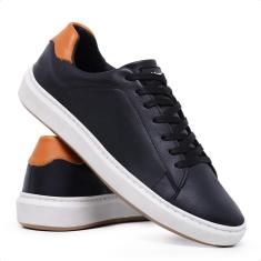 Tênis Casual Masculino Couro Sapatênis Sola Antiderrapante Lançamento-Masculino