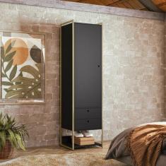 Guarda Roupa Modulado Closet Industrial 54cm com Cabideiro Porta 2 Gav