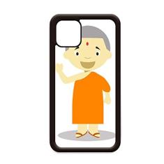 Capa laranja de desenho monge Nepal para iPhone 11 Pro Max para Apple Mobile Case Shell