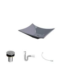 Kit Cuba L38 C/Válvula Click 1''B (2,6cm) + Sifão Pvc + Flexível Cinza