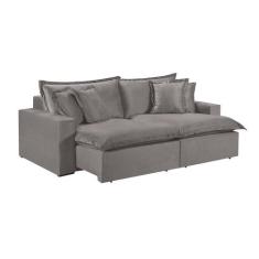 Sofá 3 Lugares Retrátil Com Encosto Fixo Linho M-145 Martins - Martins