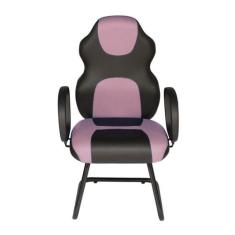 Cadeira Gamer Interlocutor Linha Gamer Racing Rosa - Design Office Móv