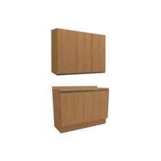 Cozinha Modulada Completa Maxxi 3 Peças (1Aéreo+1Balcão+1Complemento) C3P36 Canela - Kappesberg