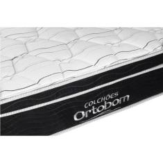Cama Box Com Baú Preto Queen Blindado + Colchão De Molas Ensacadas - O
