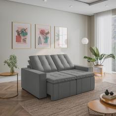 Sofá Cama Retrátil Palmeira 3 Lugares 180cm em Veludo CabeCasa MadeiraMadeira