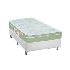 Cama Box Solteiro: Colchão Espuma Castor D33 Sleep Max + Base CRC Cour