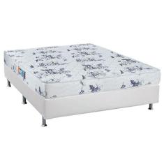 Cama Box Casal: Colchão Espuma Luckspuma D28 Celebrity + Base CRC Cour