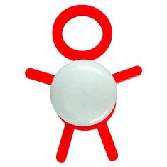 Abajur Stickman, Cromalux, 500105, 9 W, Branco/Vermelho